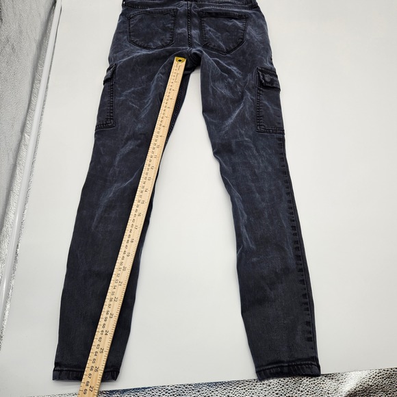 Old Navy Rockstar Super Skinny Mid Rise Cargo Jeans Black Wash Size 4 - Picture 6 of 7